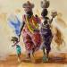 Painting Deux Dames et Enfants by Lama Niankoye | Painting Figurative Urban Life style Acrylic