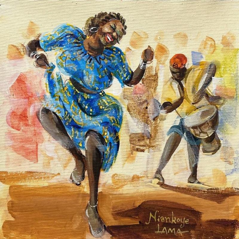 Peinture La Danseuse au Djembe par Lama Niankoye | Tableau