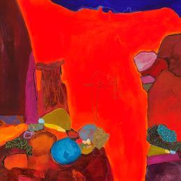 Peinture Le grand passage des lumières par Lau Blou | Tableau Art Singulier Acrylique, carton Paysages