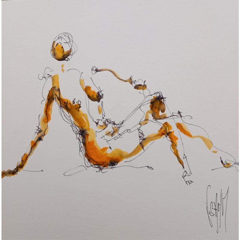 Painting LEA by Sahuc François | Painting Figurative Nude Acrylic