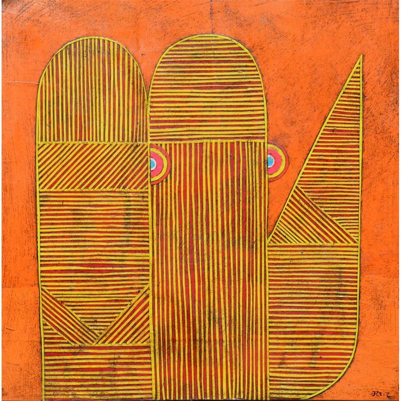 Painting Rinoh 3 by Ortiz Gustavo | Painting Figurative Animals Gluing