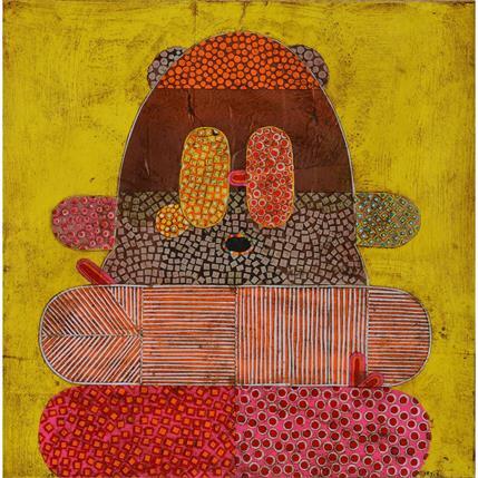 Painting Mountain People 3 by Ortiz Gustavo | Painting Figurative Gluing Portrait