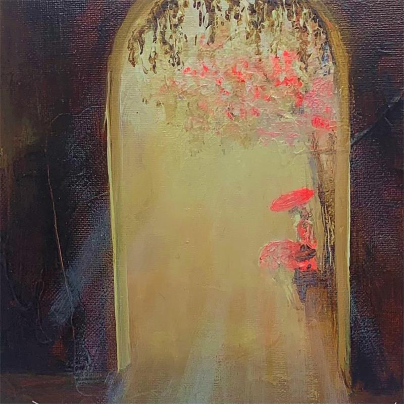 Peinture Elle prend la pose par Vinnie | Tableau Figuratif Scènes de vie Huile