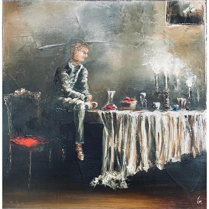 Peinture Méditation par Vinnie | Tableau Figuratif Huile Scènes de vie