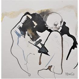 Peinture Soupir - 21 par YO&CO | Tableau Abstrait Encre Nu