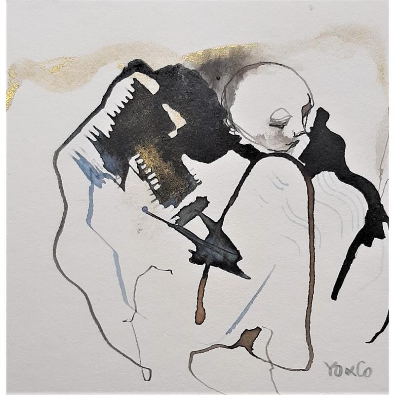 Peinture Soupir - 21 par YO&CO | Tableau Abstrait Nu Encre