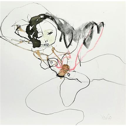 Peinture Tourbillon -8 par YO&CO | Tableau Abstrait Encre Noir & blanc, Nu