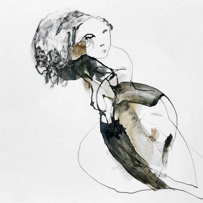 Peinture Flonflon -1 par YO&CO | Tableau Abstrait Nu Encre