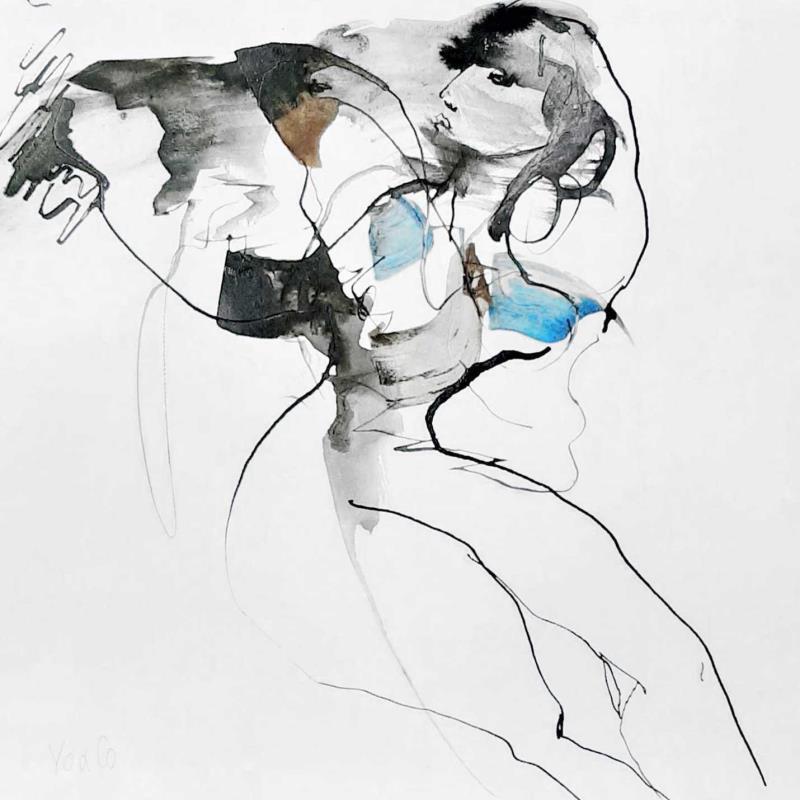 Gemälde Envolée -4 von YO&CO | Gemälde Abstrakt Akt Tinte