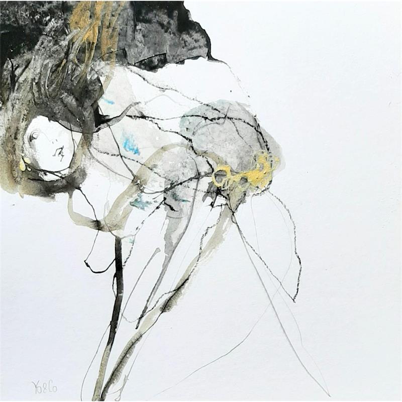 Peinture Cachette -13 par YO&CO | Tableau Abstrait Nu Encre