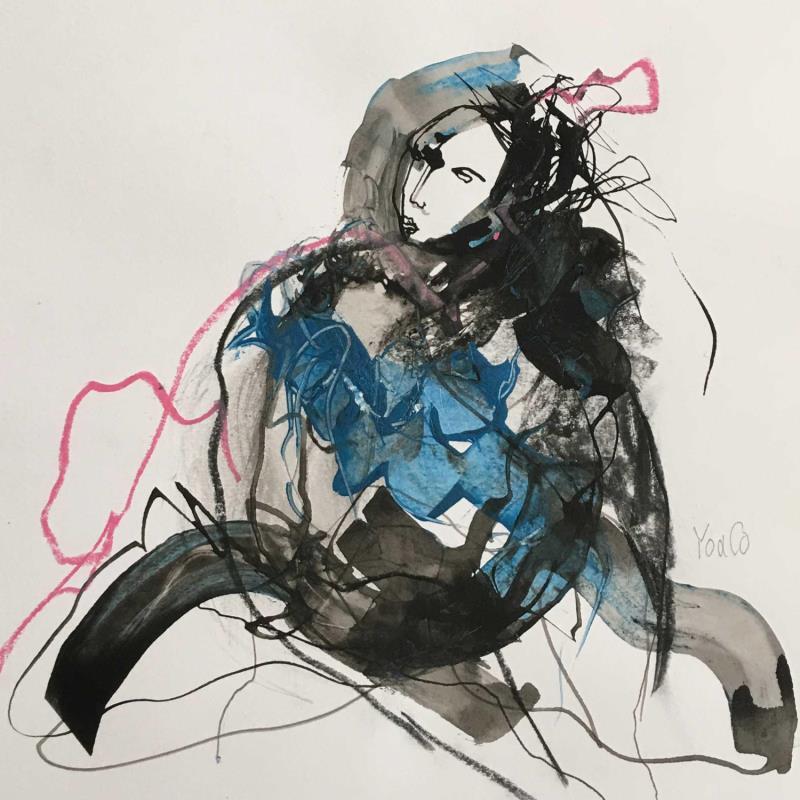 Peinture Volte-face -19 par YO&CO | Tableau Abstrait Nu Encre