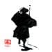 Painting travelling monk by Péchane | Painting Figurative Portrait Life style Watercolor Ink