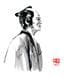 Painting samourai profil by Péchane | Painting Figurative Portrait Watercolor Ink