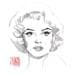 Gemälde marilyn von Péchane | Gemälde Figurativ Porträt Aquarell Tinte