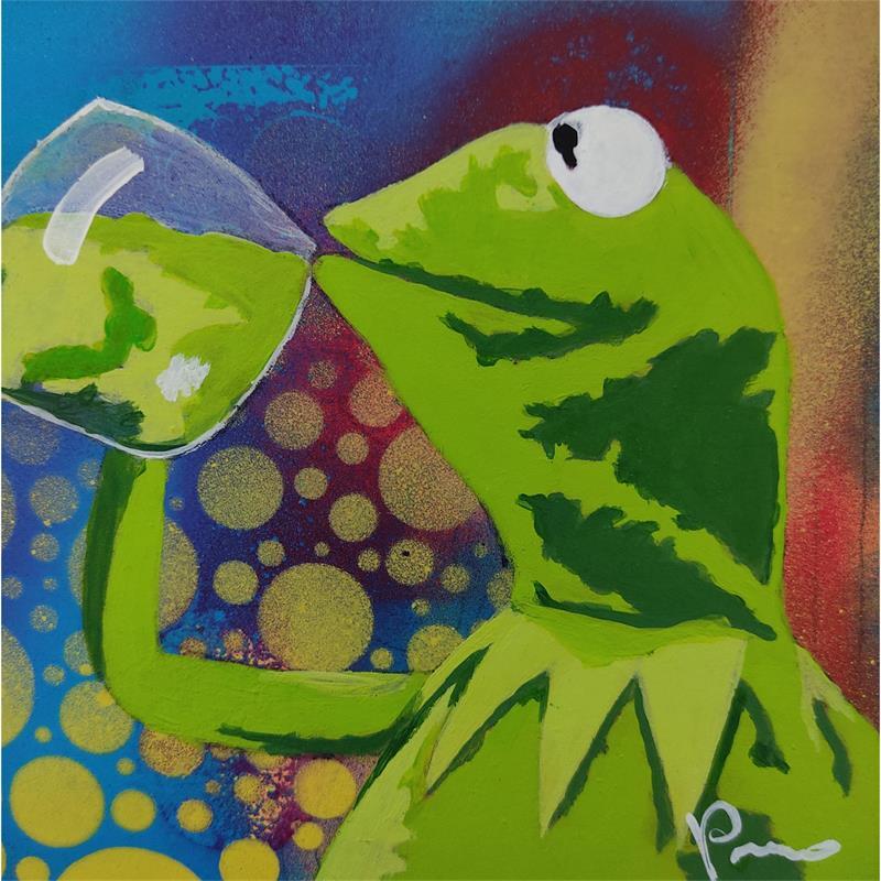 Peinture Green to calm down par Przemo | Tableau Pop-art Icones Pop Animaux Acrylique
