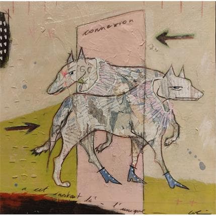 Peinture Connexion par Colin Sylvie | Tableau Art Singulier Acrylique Animaux