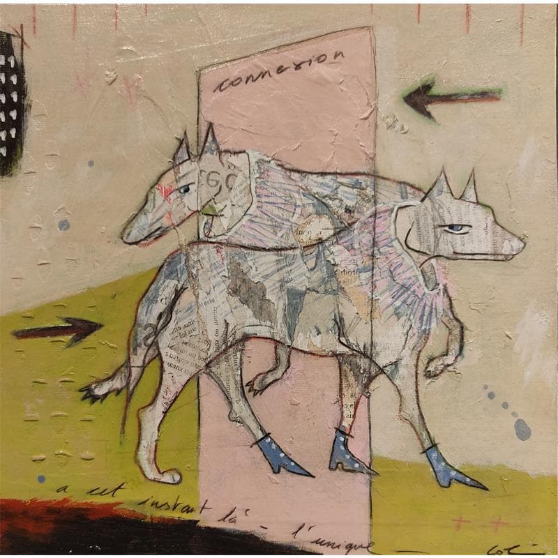 Pintura Connexion por Colin Sylvie | Pintura Arte bruto Animales Acrílico