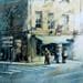 Painting Les habitués de chez Olivier by Abbatucci Violaine | Painting Figurative Urban Life style Watercolor