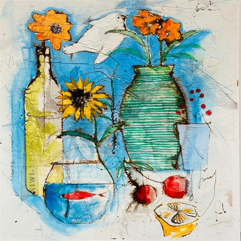 Painting Colombre et carafe by Colombo Cécile | Painting Acrylic Pastel