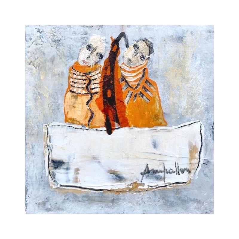 Peinture Barque par Guillon Anne | Tableau Figuratif Scènes de vie