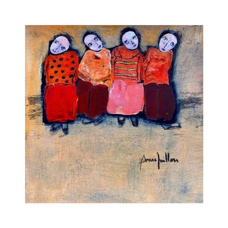 Peinture Portrait de famille par Guillon Anne | Tableau Figuratif Scènes de vie