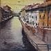 Painting Ils revenaient souvent par Naviglio by Abbatucci Violaine | Painting Figurative Landscapes Watercolor