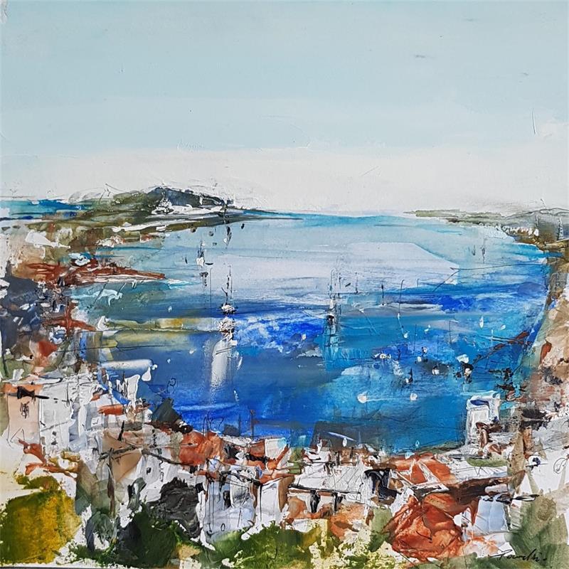 Painting LA BAIE DE VILLEFRANCHE by Poumelin Richard | Painting Figurative Landscapes Oil