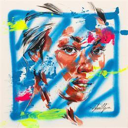 Peinture KIANDRA par Istraille | Tableau Street Art Acrylique Portraits