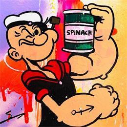 Painting SPINACHS IS MY SECRET by Mestres Sergi | Painting Pop-art Acrylic, Cardboard, Graffiti Pop icons