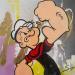 Gemälde POPEYE von Mestres Sergi | Gemälde Pop-Art Pop-Ikonen Graffiti Pappe Acryl