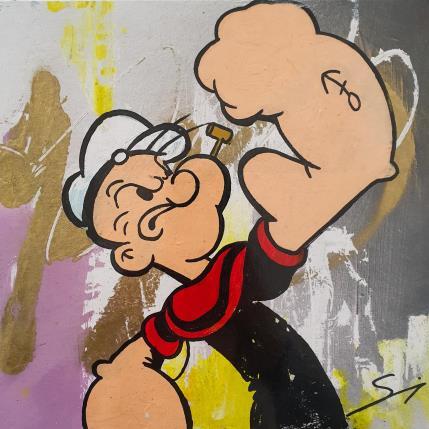 Peinture POPEYE par Mestres Sergi | Tableau Pop-art Acrylique, Carton, Graffiti Icones Pop