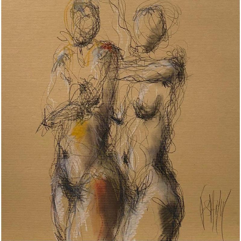 Painting ROSE by Sahuc François | Painting Figurative Nude Acrylic