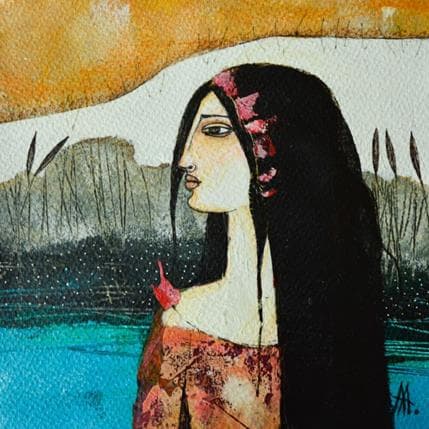 Painting Morgana by Arias Parera Almudena | Painting Figurative Acrylic Portrait