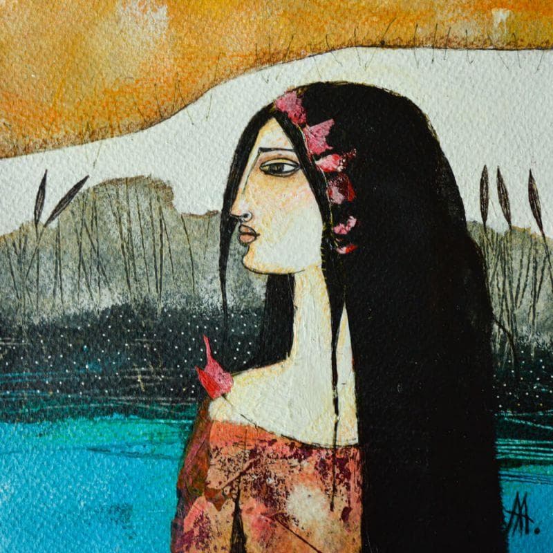 Painting Morgana by Arias Parera Almudena | Painting Figurative Portrait Acrylic