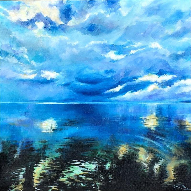 Gemälde Perfect blue von Nahon Bruno | Gemälde Figurativ Landschaften Öl Acryl