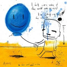 Pintura World on fire por Arens Jan hein | Pintura Arte bruto Acrílico Life style