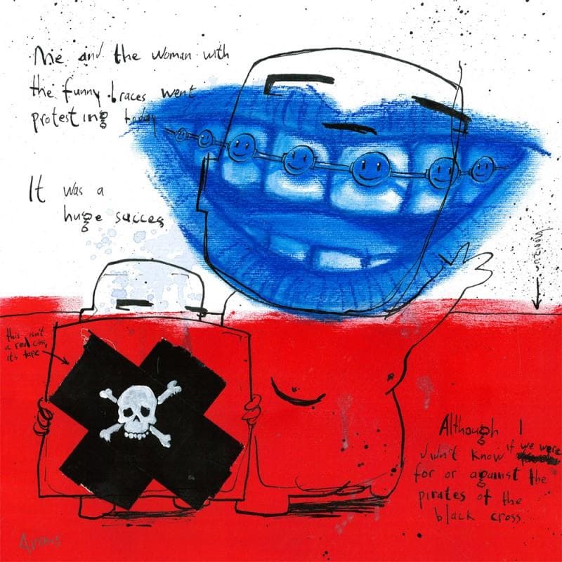 Painting Pirates of the black cross by Arens Jan hein | Painting Raw art Life style Acrylic