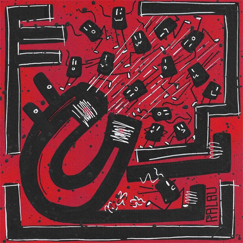 Peinture Don't touche me par Ralau | Tableau Pop-art Scènes de vie Acrylique