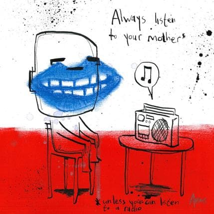 Painting Radio by Arens Jan hein | Painting Raw art Acrylic Life style