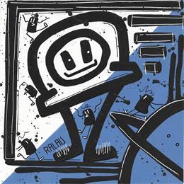 Painting Giant in the sky by Ralau | Painting Pop-art Acrylic Black & White, Landscapes, Pop icons, Portrait