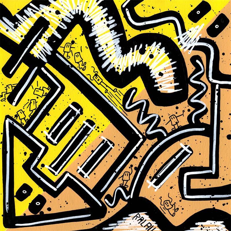 Painting Worms by Ralau | Painting Pop-art Landscapes Life style Acrylic