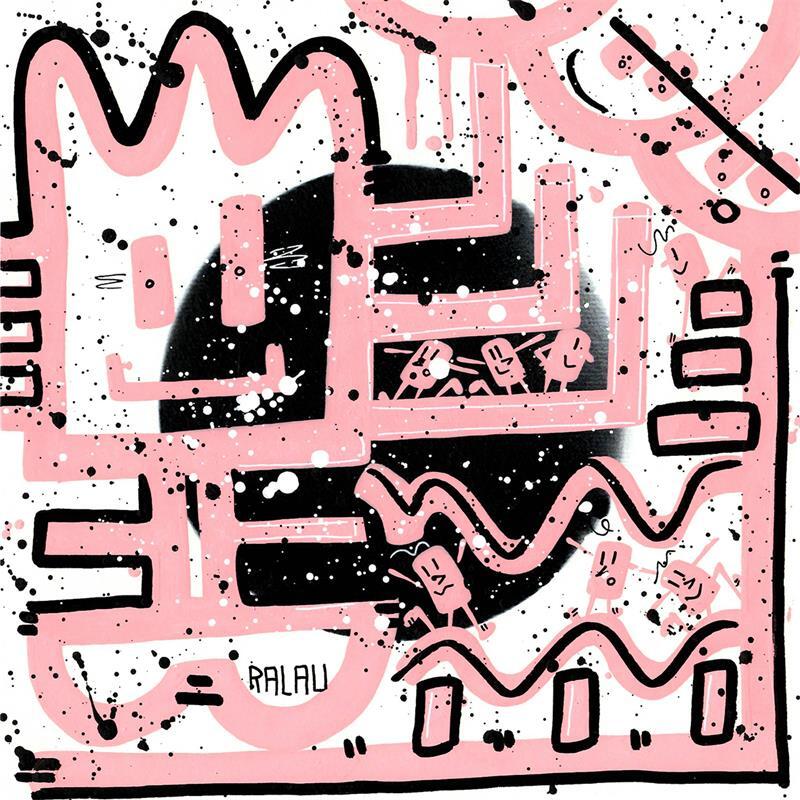 Painting Black hole by Ralau | Painting Pop-art Life style Acrylic