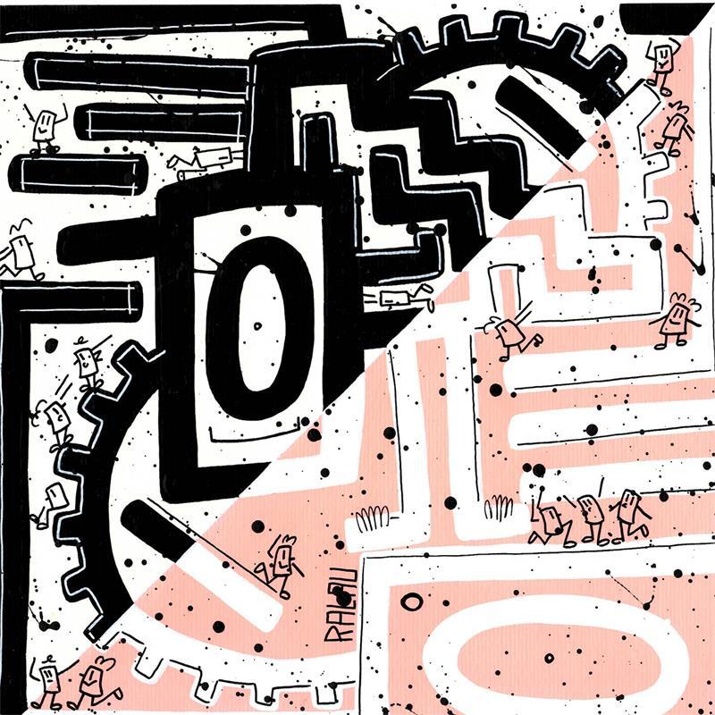 Painting Modern slavery by Ralau | Painting Pop-art Life style Acrylic