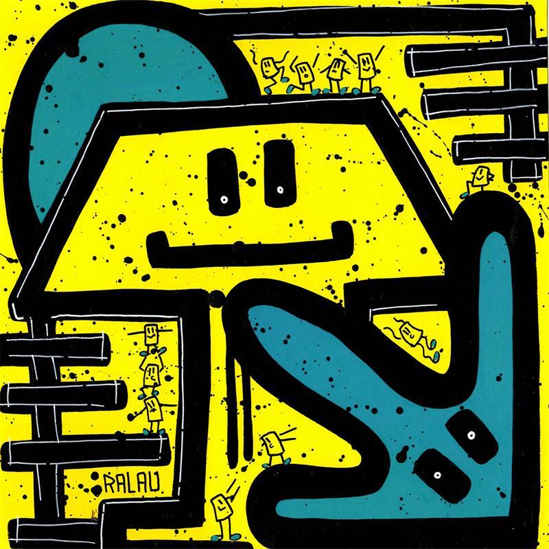 Painting Souris by Ralau | Painting Pop-art Life style Acrylic