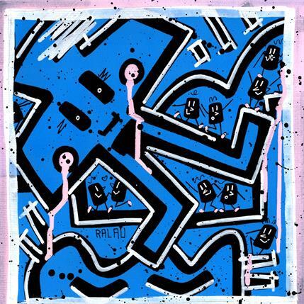 Peinture Electro-disco par Ralau | Tableau Pop-art Acrylique Scènes de vie