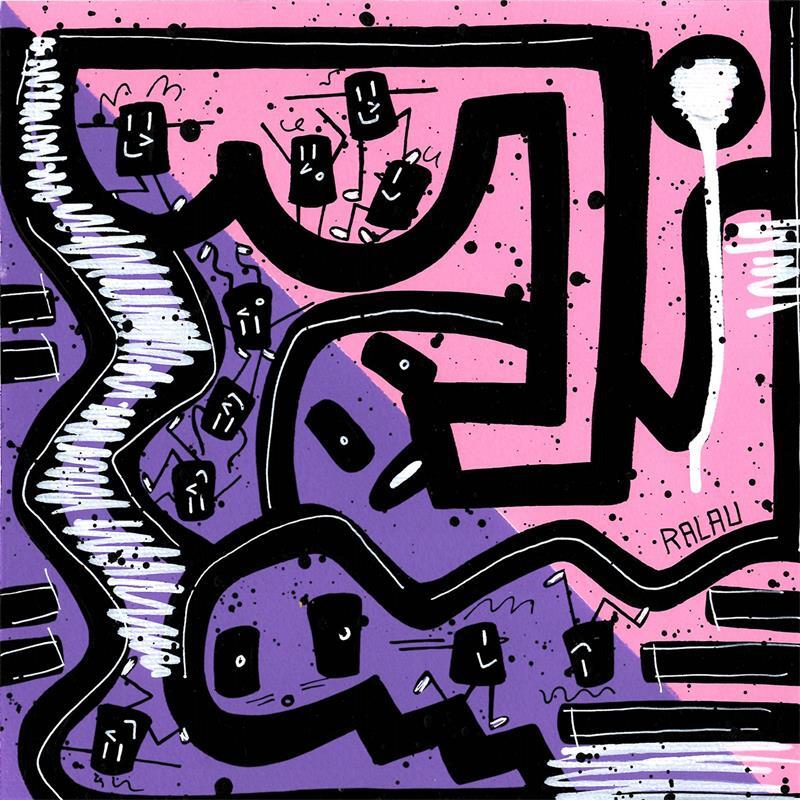 Painting Purple by Ralau | Painting Pop-art Life style Acrylic