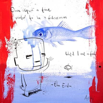 Painting About fisherman by Arens Jan hein | Painting Raw art Acrylic Life style