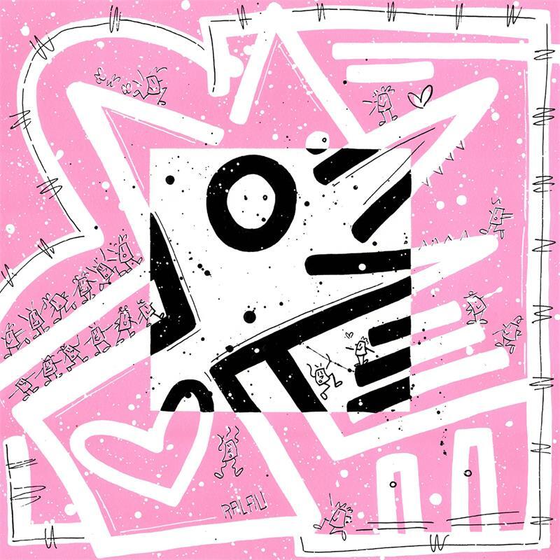 Painting Fashion dog by Ralau | Painting Pop-art Portrait Life style Animals Acrylic