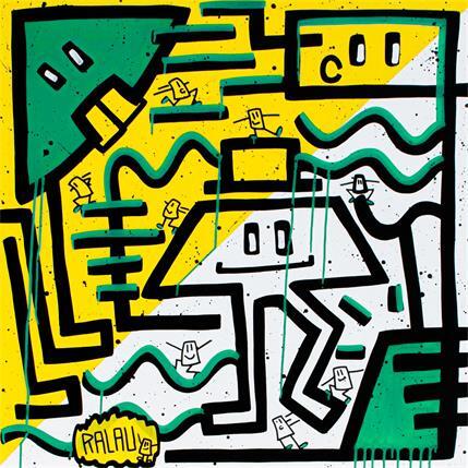 Peinture Cerveaux lents par Ralau | Tableau Pop-art Acrylique Scènes de vie