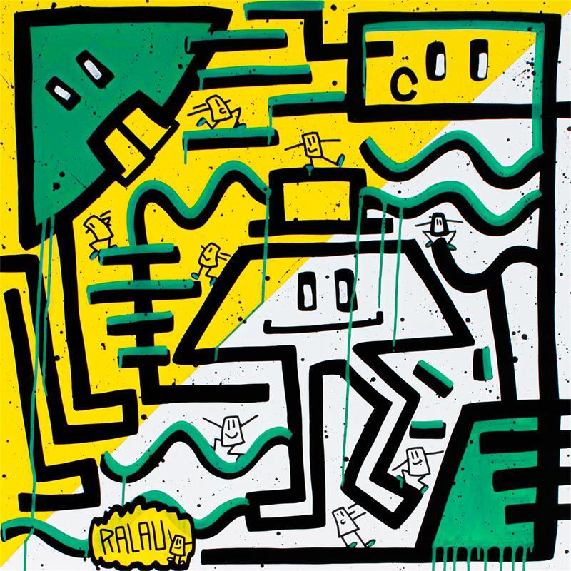 Painting Cerveaux lents by Ralau | Painting Pop-art Life style Acrylic